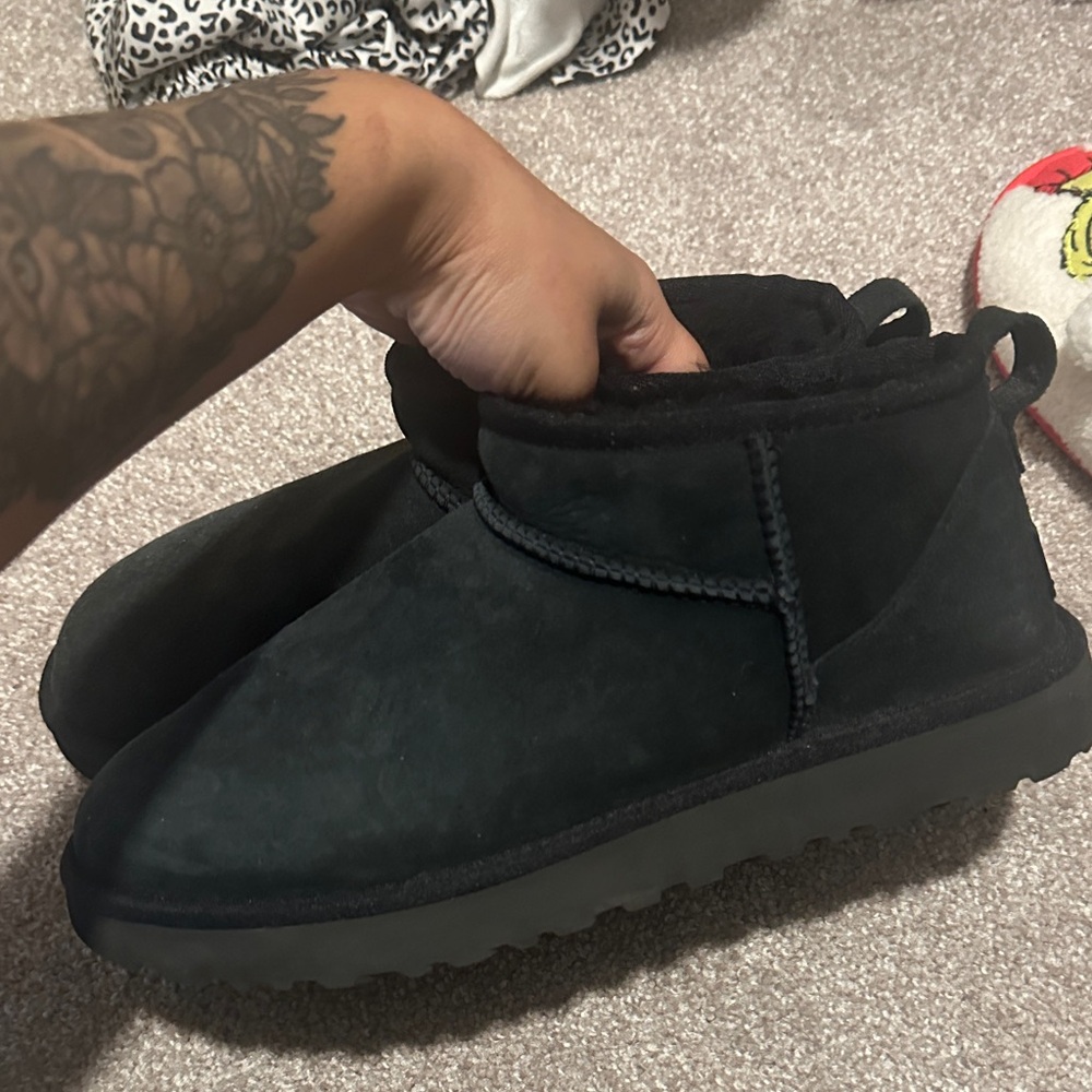 UGG Black Suede Winter Boots